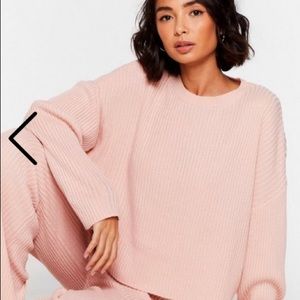 Brand New Nasty Gal Pink Knit Loungewear Set